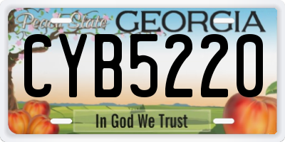 GA license plate CYB5220