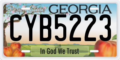 GA license plate CYB5223