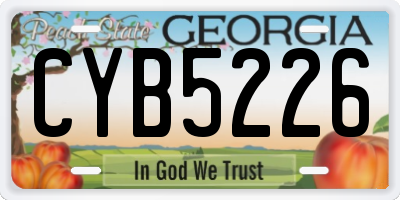 GA license plate CYB5226