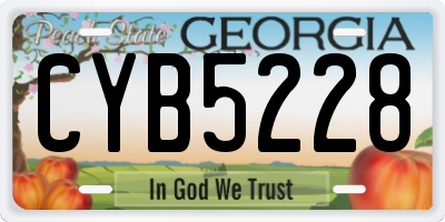 GA license plate CYB5228