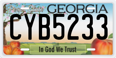 GA license plate CYB5233