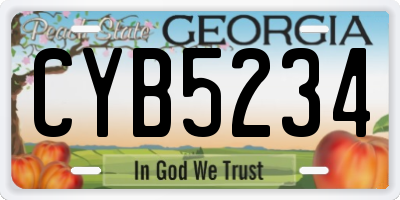 GA license plate CYB5234