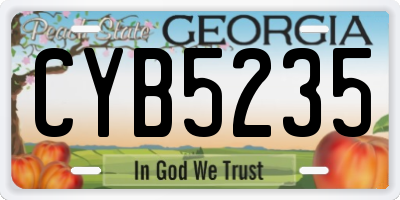 GA license plate CYB5235