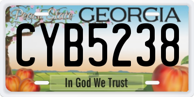 GA license plate CYB5238