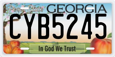 GA license plate CYB5245