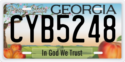 GA license plate CYB5248