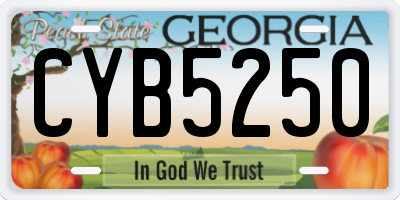 GA license plate CYB5250