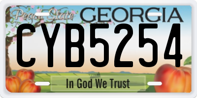 GA license plate CYB5254