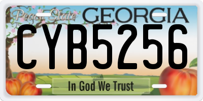GA license plate CYB5256