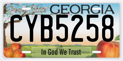 GA license plate CYB5258