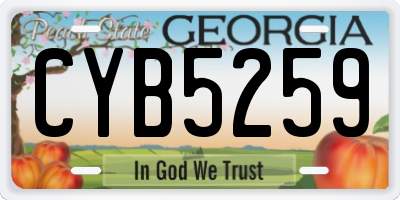 GA license plate CYB5259