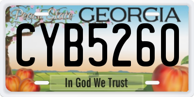 GA license plate CYB5260