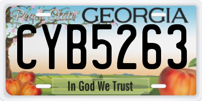 GA license plate CYB5263