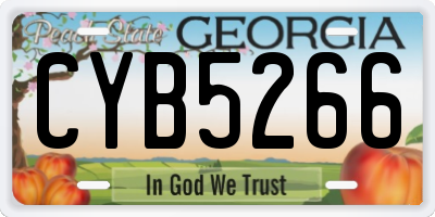 GA license plate CYB5266