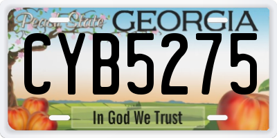 GA license plate CYB5275