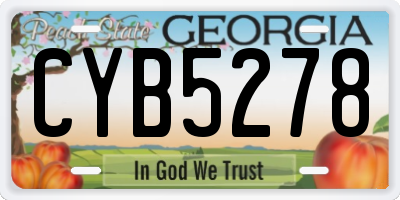 GA license plate CYB5278
