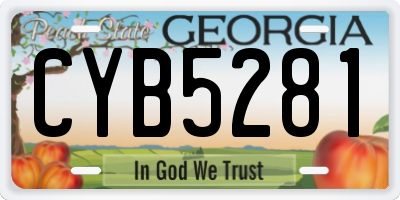 GA license plate CYB5281