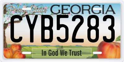 GA license plate CYB5283