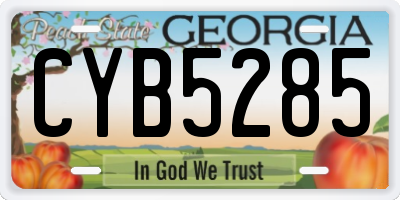GA license plate CYB5285
