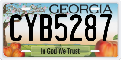 GA license plate CYB5287