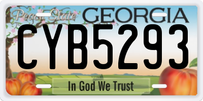 GA license plate CYB5293