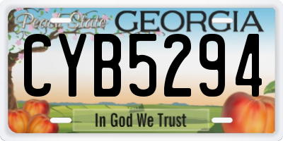 GA license plate CYB5294