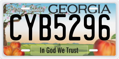 GA license plate CYB5296