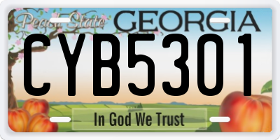 GA license plate CYB5301