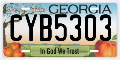 GA license plate CYB5303