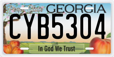 GA license plate CYB5304