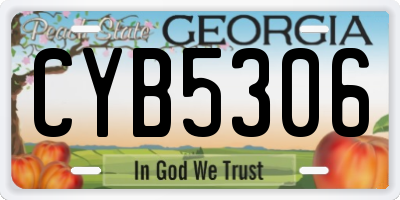 GA license plate CYB5306