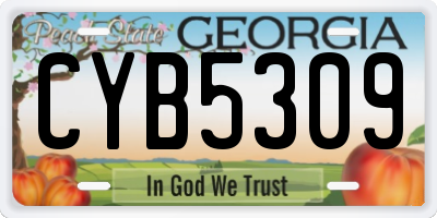 GA license plate CYB5309