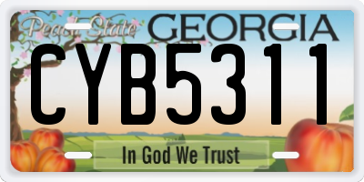 GA license plate CYB5311