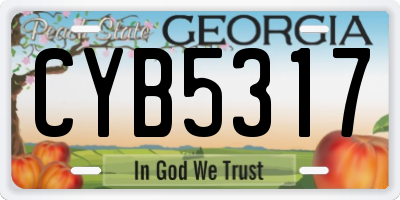 GA license plate CYB5317
