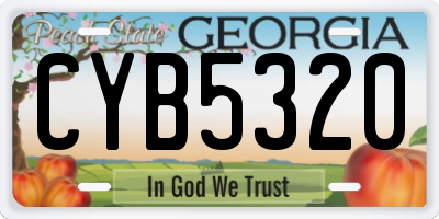 GA license plate CYB5320