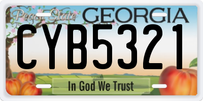 GA license plate CYB5321