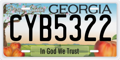 GA license plate CYB5322