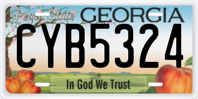 GA license plate CYB5324