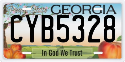 GA license plate CYB5328