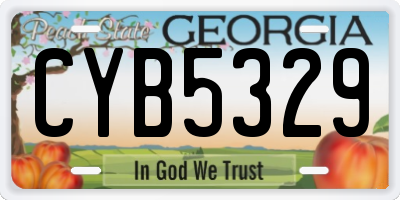 GA license plate CYB5329