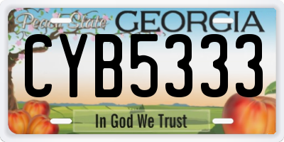 GA license plate CYB5333