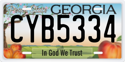 GA license plate CYB5334