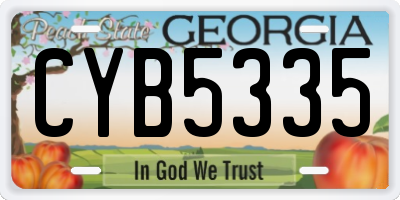 GA license plate CYB5335