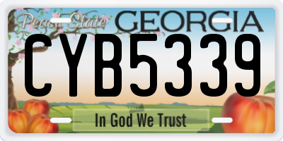GA license plate CYB5339