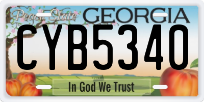 GA license plate CYB5340