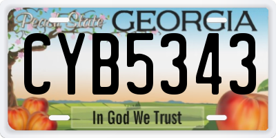 GA license plate CYB5343