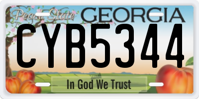 GA license plate CYB5344