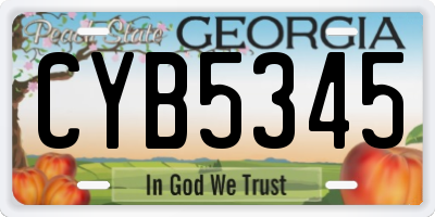 GA license plate CYB5345
