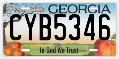 GA license plate CYB5346