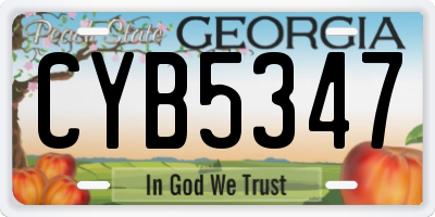 GA license plate CYB5347